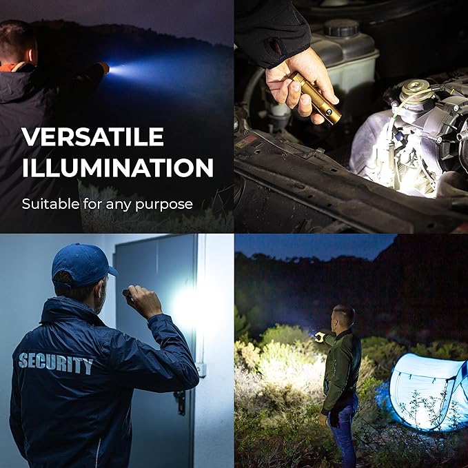 LED Rechargeable Flashlight - Super Bright 1250 High Lumens Flashlight, Waterproof IP68 Small Compact Pocket Tactical Flashlight for Home, Emergency, Rescue, Camping, Gifts for Men Desert Tan