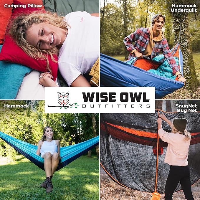 Wise Owl Outfitters Camping Pillow – Memory Foam Travel Pillow for Airplane Sleeping, Hiking, Backpacking & Outdoor Use - Small & Portable for Adults, Car, Camp & Tent