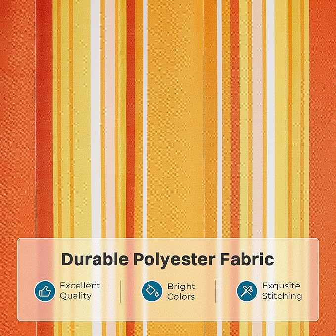 SUPERJARE Hammock with Stand, 2 Person Heavy Duty Hammock with Padded Cotton, Detachable Pillow & Strong Curved-Bar & Portable Carrying Bag, Perfect for Outdoor & Indoor - Tangerine