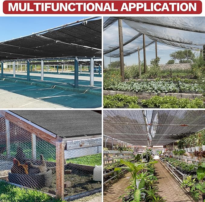 ShadeMart 70% Shade Cloth for Plant, Custom Size 15FT x 81FT Outdoor Dog Shade Tarp, Shade Cover with Upgrade Grommets and Zip Ties, Sunblock Net for Garden Carport Chicken Coop Dog