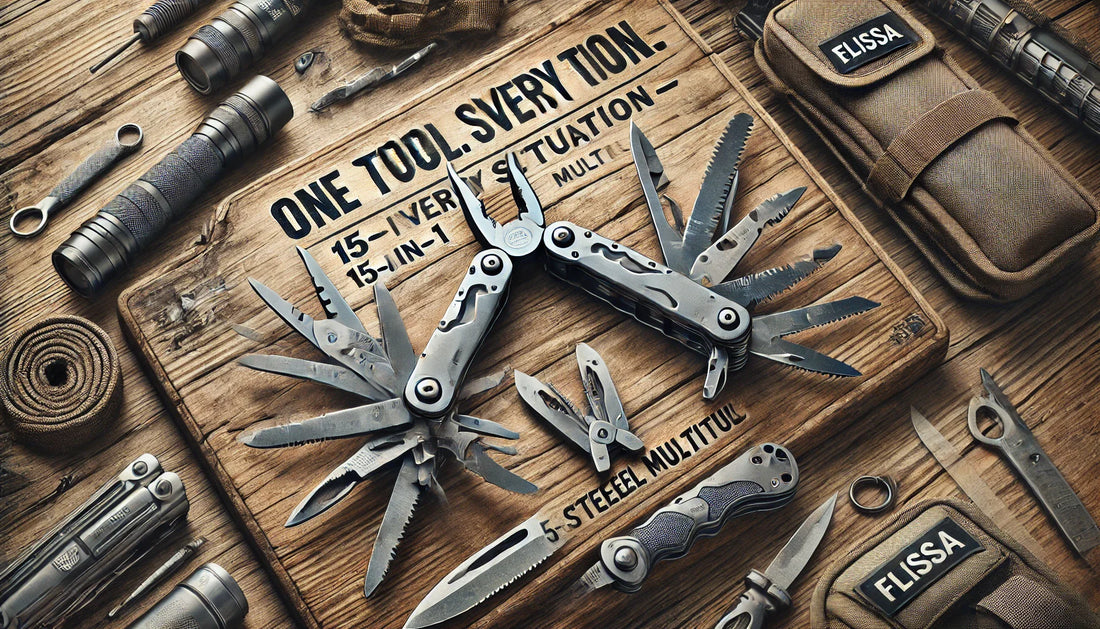 One Tool. Every Situation — FLISSA 15-in-1 Stainless Steel Multitool