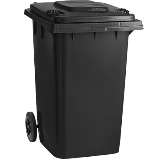 PRO&Family Wheeled Outdoor Trash Can Garbage Can Garage Trash Can for Restaurants/Hospitals/Offices/Back of House/Warehouses/Home (Black, 96 Gallon)