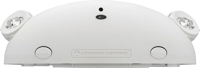 Lithonia Lighting Quantum Emergency Light, Contemporary Commercial LED Emergency Lights with 2 Aimable Lamp Heads, Ceiling or Wall Mount, White Thermoplastic, 120/277V Dual Voltage (ELM2L M12)