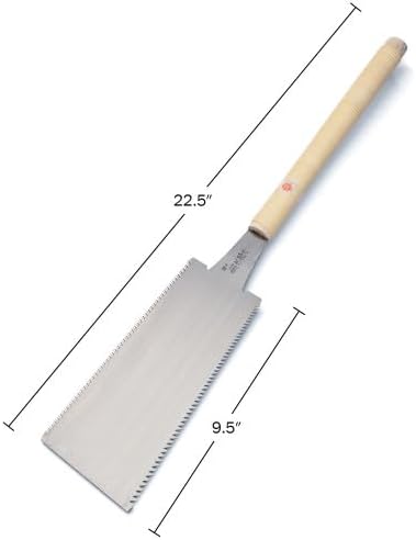 Ryoba Japanese Pull Saw - 9.5” Hand Saw for Wood Cutting with Flexible Double Edge Replaceable Blade - 15 TPI Crosscut and 7-10 TPI Rip Cut - Japanese Saws for Woodworking Tools by Kings County Tools