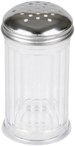 12 Oz Parmesan Cheese Shaker/salt and pepper shakers with Stainless Steel Lid, Clear Plastic seasoning shaker, sugar/spice dispenser, large salt and pepper shakers (360 ml) by GEEX DEPOT (2, 12 Oz)