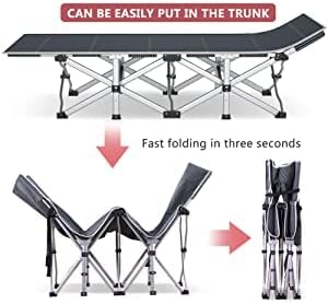 LILYPELLE Folding Camping Cot, Extra Wide Heavy Duty Sleeping Cots with Carry Bag, Double Layer Oxford Portable Travel Camp Cots for Home, Office Nap and Outdoor Beach