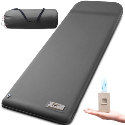 Self Inflating Sleeping Pad with Electric Pump, TPYOCQU 3.15" Memory Foam Camping Mattress Sleeping Mat with Pillow, Easy Inflate&Deflate 9.5 R-Value Insulated Camping Pad Mattress for Travel Car Tent