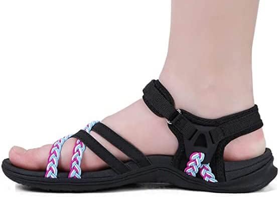 UBFEN Womens Hiking Comfort Sport Sandals Beach Vacation Camping Casual Sport Sandals with Adjustable Straps and Arch Support