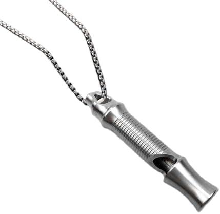Titanium Emergency Whistle Cylinder Pendant Necklace for Men and Women – Compact, Lightweight, and Durable Emergency Whistle with High Decibel Output for Outdoor Adventures & Safety