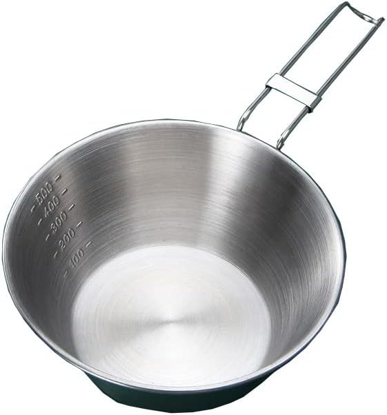 Camp Bowl Travel Sierra Cup Camping Tableware Equipment Set Backpacking 304 Stainless Steel Carry Fold Sturdy Measuring 500ml 2pcs + Canvas Bag