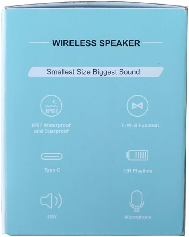 Bluetooth Speaker Wireless,IP67 Waterproof & Dustproof Portable Speaker with Lights,15W Loud Stereo Sound, 2500mAh Battery All Day Playtime, TWS Pairing, BT5.3, Home/Party/Outdoor/Beach (Pink)