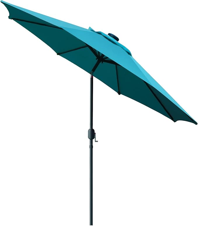 Sunnyglade 9' Patio Umbrella Outdoor Table Umbrella with 8 Sturdy Ribs (Teal Blue)