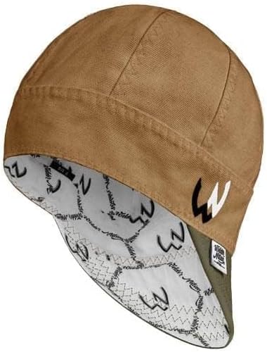 Welder Nation 8 Panel 10 oz Welding Premium Cap 100% Cotton Interior & Duck Canvas Exterior - Protective Durable Heavy-Duty