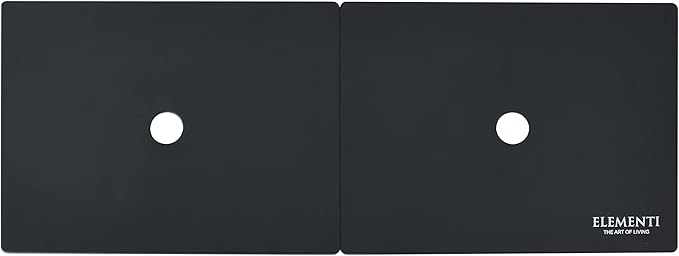 Elementi+ | Cape Town Gas Fire Pit Cast Concrete 56" Rectangular Fire Table, Outdoor Fire Pit Electronic Ignition | Canvas Cover, Fire Glass and Burner Lid Included | Dark Gray | Natural Gas