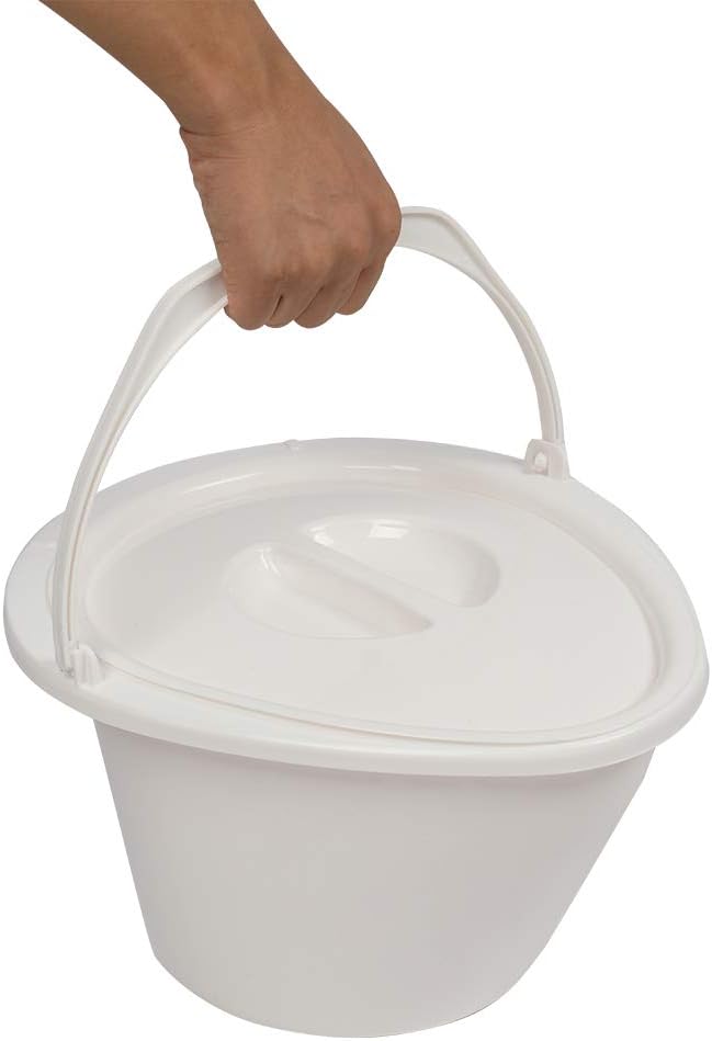 VINGLI Portable Toilet | Indoor Outdoor Commode w/Detachable Inner Bucket & Removable Paper Holder, Lightweight & Compact for Camping, Boat, Van, Emergency Use (White)