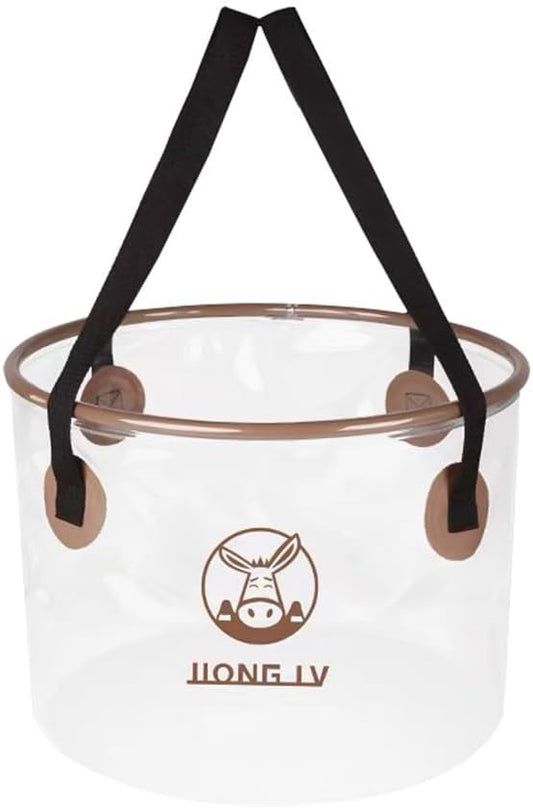 YUEWO Portable Collapsible Bucket with Handle Foldable Wash Basin Multifunctional Water Container Sink for Fishing, Camping, Hiking, Backpacking, Outdoor Survival, Car Washing