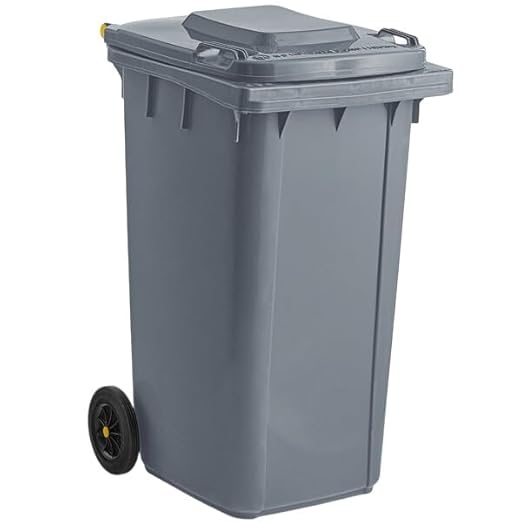 PRO&Family Wheeled Outdoor Trash Can Garbage Can Garage Trash Can for Restaurants/Hospitals/Offices/Back of House/Warehouses/Home (Gray, 50 Gallon)