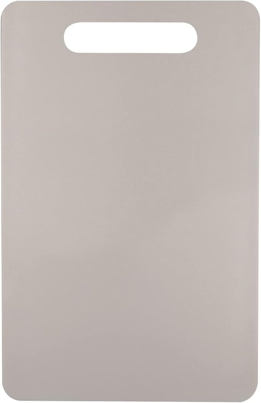 Fotouzy Plastic Utility Cutting Board with Handles, Food Safe PP Material, BPA Free, Dishwasher Safe, Thick Chopping Board, Large Size, Easy Grip Handle, for Kitchen (Almond)