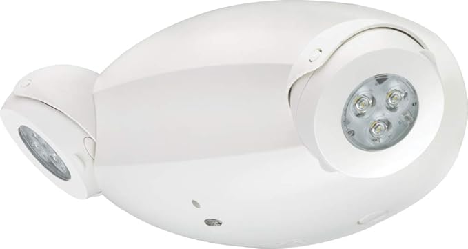 Lithonia Lighting Quantum Emergency Light, Contemporary Commercial LED Emergency Lights with 2 Aimable Lamp Heads, Ceiling or Wall Mount, White Thermoplastic, UVOLT (ELM6L UVOLT LTP SDRT)