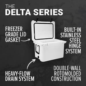 Coastland Delta Series Rotomolded Coolers, Premium Everyday Use Insulated Cooler, Ideal Portable Ice Chest Available in Multiple Capacities & Colors