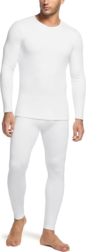TSLA Men's Thermal Underwear Set, Microfiber Soft Fleece Lined Long Johns, Winter Warm Base Layer Top & Bottom