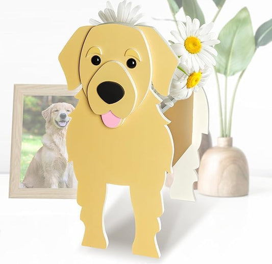 Golden Retriever Planter, Pet Shape Garden Pots Plant Pots for Indoor/Outdoor Gardens Decoration, Cute, Surprise Gifts/Souvenirs for Pet Lovers (Large)