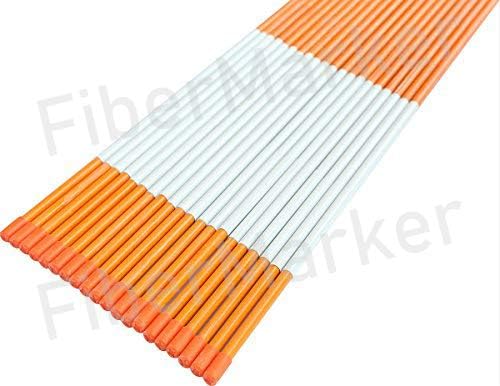 48-Inch Reflective Driveway Markers 20-Pack, 5/16-Inch Dia Hollow Snow Markers Snow Stakes, Orange