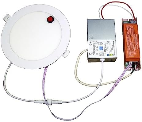 LED & Lighting Solutions LED 8" Dimmable Downlight Can w/ 90 Min Emergency Battery Backup, 18w, 2700-6000k, 1,450 lumens, 80 CRI | Ultra-Slim LED Recessed Light | UL/ETL/IC/Damp Rated, Energy Star