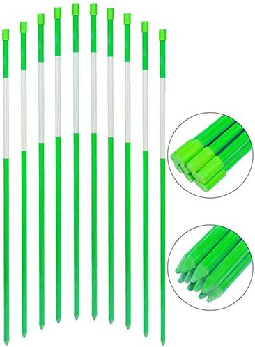 Reflective Driveway Markers 36-Inch Green 20-Pack 1/4-Inch Dia Solid Snow Poles Snow Stakes Snow Markers