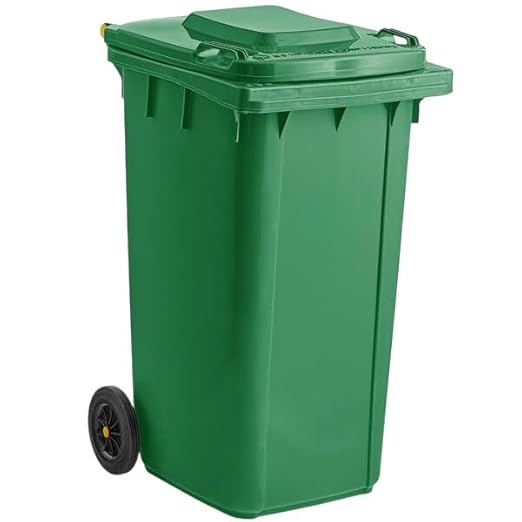 PRO&Family Wheeled Outdoor Trash Can Garbage Can Garage Trash Can for Restaurants/Hospitals/Offices/Back of House/Warehouses/Home (Green, 64 Gallon)