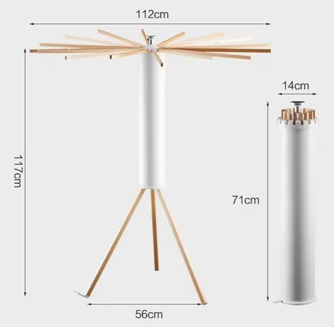 Tripod Clothes Drying Rack, Garment Rack Portable and Collapsible Space Saving Compact Laundry Drying Rack - Drying Rack for Apartments Balcony Bedroom Camping Roadtrip Aluminum