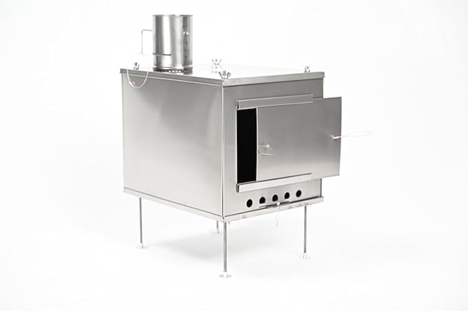 Seek Outside Titanium Wood Stove for Backpacking Camping Hunting | Medium Standard Stove With 5.5' Pipe