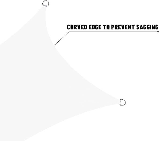 LOVE STORY Waterproof 10'x10' Rectangle White Sun Shade Sail Cannoy UV Resistant for Outdoor Patio Garden Backyard (We Make Custom Size)