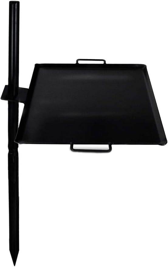 GameMaker Gravity Skillet & Pole – Open Fire Camping Grill & Griddle, Heavy-Duty Outdoor Cookware for Campfires, Hiking, Hunting & Backpacking