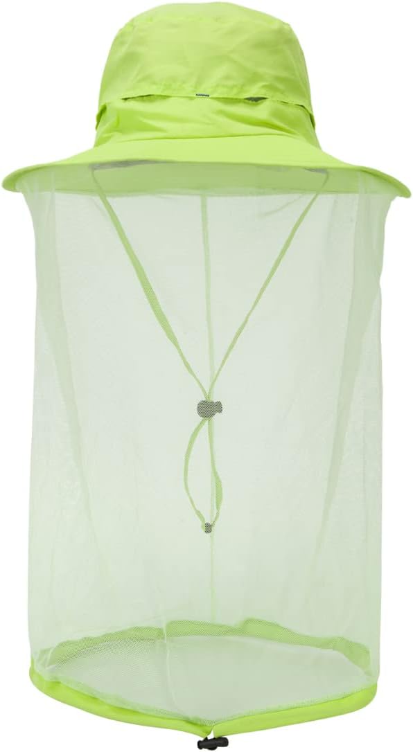 Fishing Hat Sun Protection Hat Mosquito Head Net for Outdoors Bucket Hat with Hidden Net Mesh
