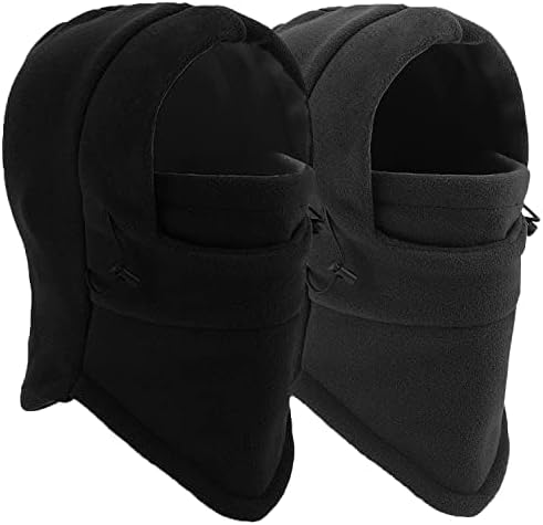 Balaclava Ski Mask 2 Pcs - Windproof Warmer Fleece Adjustable Winter Mask for Men Women