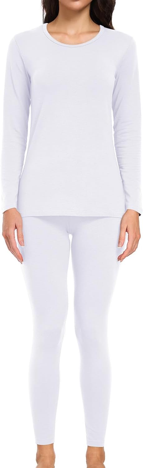 wirarpa Women's Cotton Thermal Underwear Set Long Johns Base Layer Pajama Set for Women Fall Top Bottom