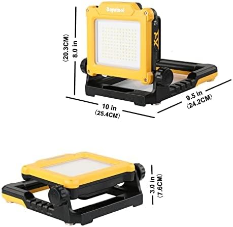 4000Lumens Cordless Magnetic LED Work Flood Light, Compatible for Dewalt Makita 20V Milwaukee 18V m18 Rechargeable Lithium Tool Battery, Portable LED Work Light for Under Hood, Yellow