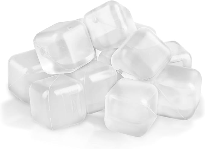 20 Pack Reusable Ice Cubes for Drinks, Refreezable Plastic Ice Cubes Without Diluting, Permanent Ice Cube Frozen BPA Free, Cocktails Like Whiskey, Wine, or Coffee