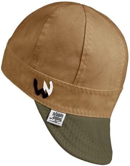 Welder Nation 8 Panel 10 oz Welding Premium Cap 100% Cotton Interior & Duck Canvas Exterior - Protective Durable Heavy-Duty
