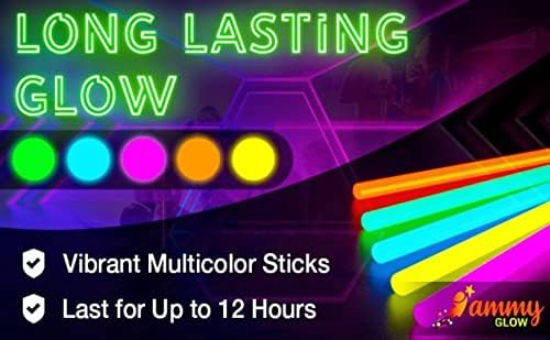 410 Pcs Glow Sticks Bulk, Glow in The Dark Party Supplies, 12 Hours Glow Party Pack 8 inch, Mardi Gras, Party Favors