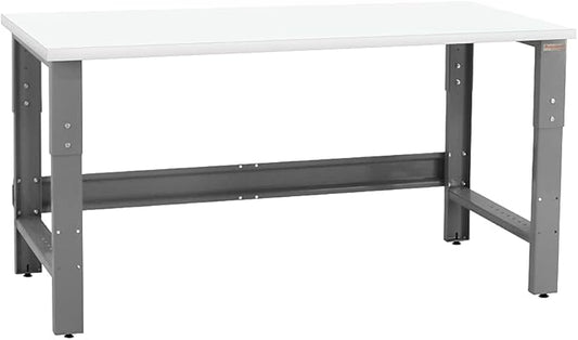 Table & Workbench: 1" Thick Laminate Top, Height Adjustable Bench - 24" D x 48" L x 30" - 36" H - by BenchPro