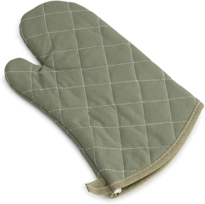 13 Inch Heat Resistant Oven Gloves New Cotton Oven Mitts Kitchen Gloves High Temperature Cooking Tool BBQ Gloves (13" Olive drab, 13 Inch)