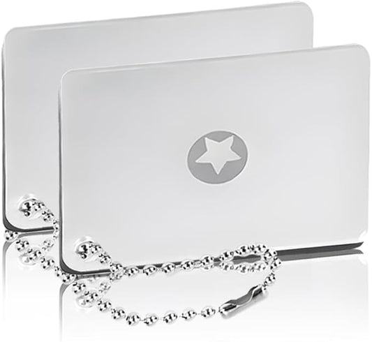 Military Grade Survival Signal Mirror, 2Pcs Heliograph Rescue Signaling Mirror for Hiking, Boating, Camping & Emergency