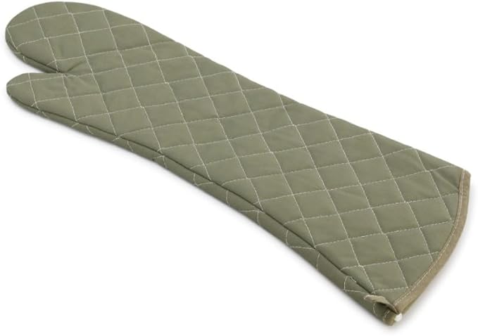 Extra Long 24 Inch Heat Resistant Oven Gloves New Cotton Oven Mitts Kitchen Gloves High Temperature Cooking Tool BBQ Gloves (24" Green, 24 Inch)