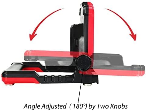 4000Lumens Work Flood Light Cordless Rechargeable Portable Led Work Lights for Automotive, Compatible for Milwaukee 18v m18, Dewalt 20v Lithium Tool Battery and Makita Battery,Red
