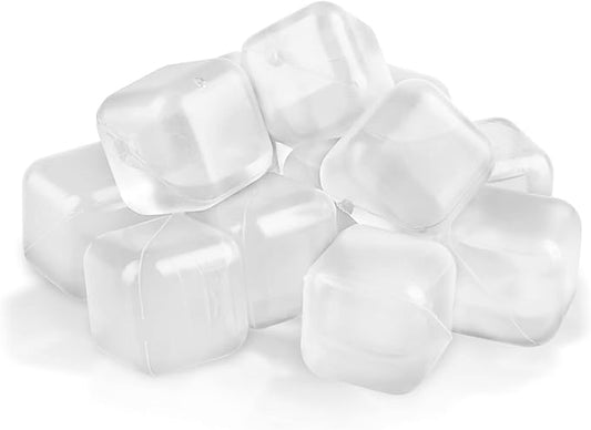 60 Pack Reusable Ice Cubes for Drinks, Refreezable Plastic Ice Cubes Without Diluting, Permanent Ice Cube Frozen BPA Free, Cocktails Like Whiskey, Wine, or Coffee (Transparent)