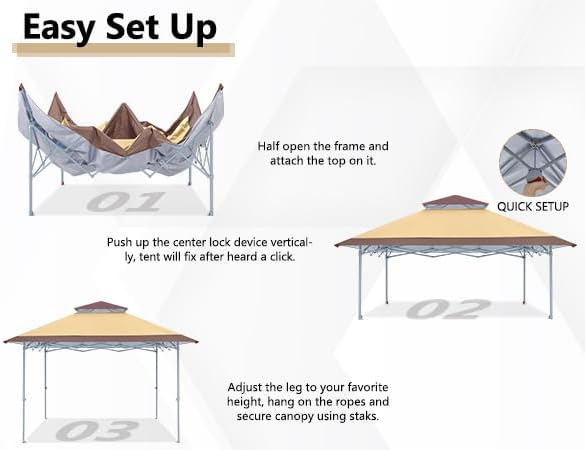 COOSHADE 13x13Ft Pop Up Canopy Tent Instant Folding Shelter 169 Square Feet Large Outdoor Sun Protection Shade(Forest Green and Dark Grey)