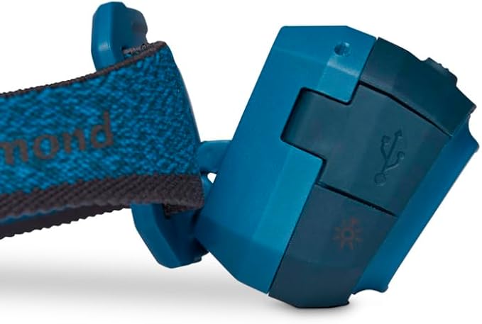 BLACK DIAMOND Storm 500-R Rechargeable LED Headlamp, Waterproof and Dimmable for Camping, Hiking, Running, Hunting, Work with Red Light Headlamp Mode, Azul