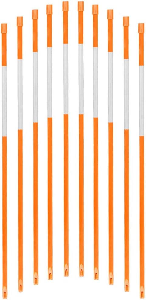 Reflective Driveway Markers 36-Inch Driveway Poles for Easy Visibility at Night 5/16 Inch Diameter Orange, 20 Pack